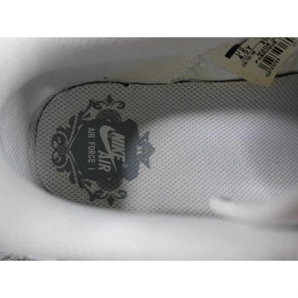 Nike Air Force 1 Low Custom Leah Kirsch White Graffiti Script AF1 4.5Y 6 Women‎